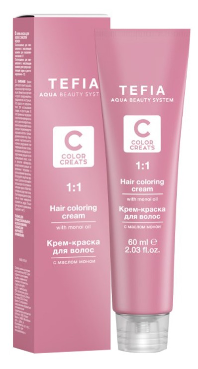 

TEFIA 5.6 краска для волос, светлый брюнет махагоновый / Color Creats 60 мл, Махагон