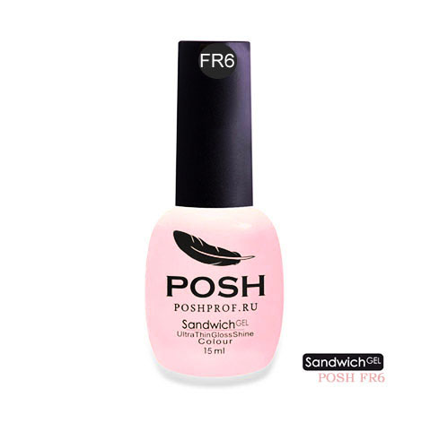 

POSH FR6 гель-лак для французского маникюра на 25 дней Выходи за меня / SENDVICH GEL UV/LED 15 мл, Розовые