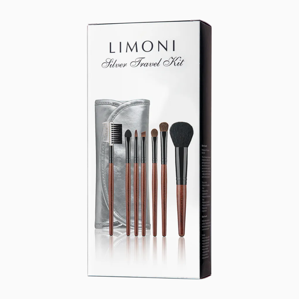 LIMONI Набор кистей (7 кистей + чехол) / SILVER TRAVEL KIT queen fair набор кистей для макияжа premium brush