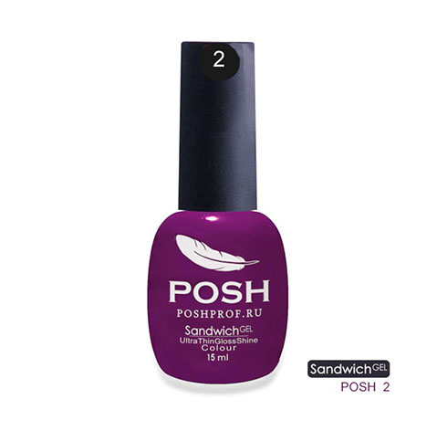 

POSH 02 гель-лак на 25 дней Баклажановый Бентли / SENDVICH GEL UV/LED 15 мл, Фиолетовые