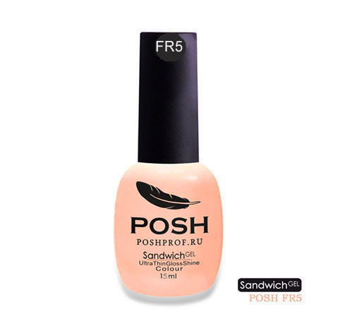 

POSH FR5 гель-лак для французского маникюра на 25 дней Манго со сливками / SENDVICH GEL UV/LED 15 мл, Розовые