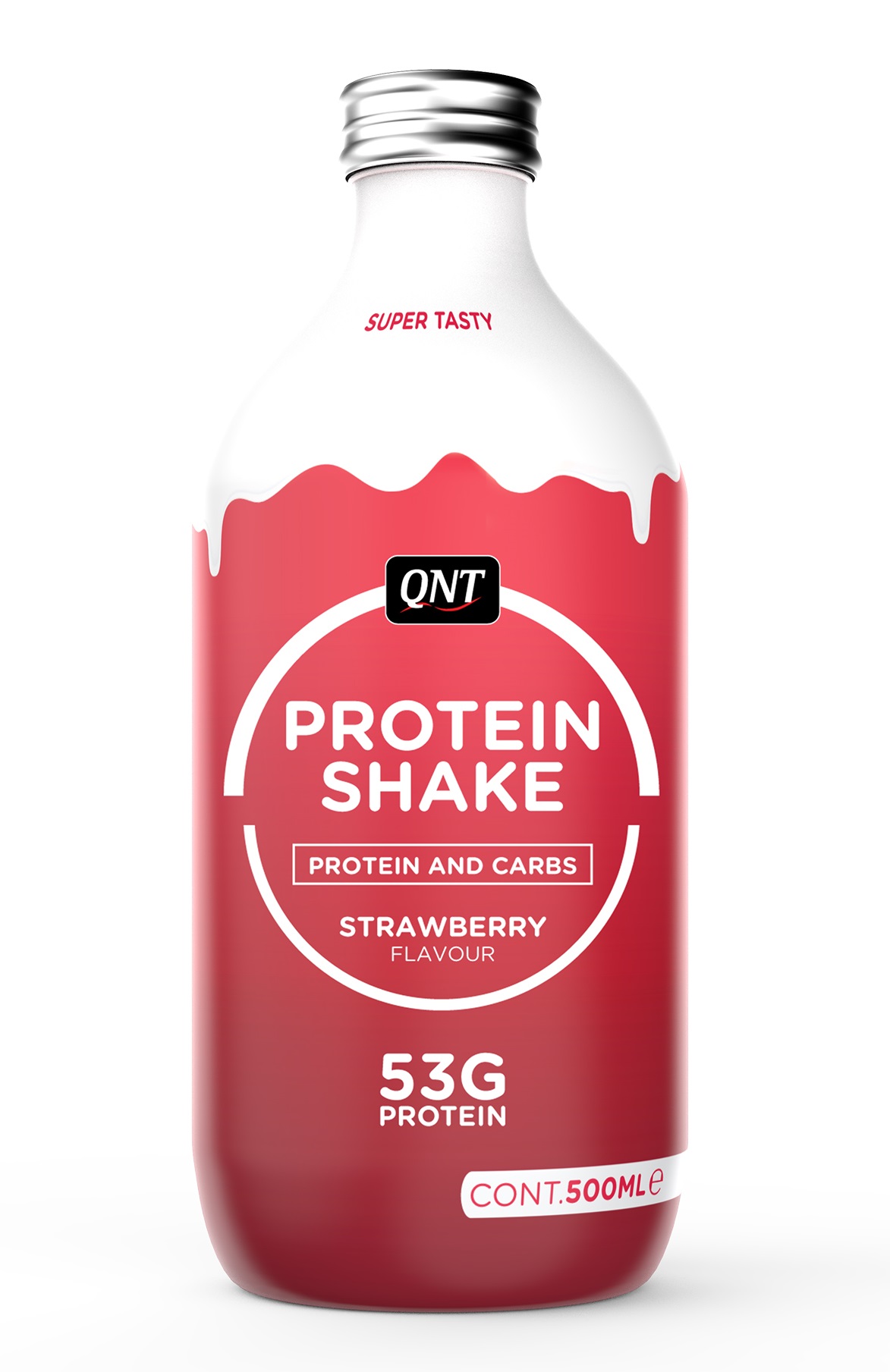 

QNT Продукт специальный пищевой Протеин коктейль со вкусом клубники / PROTEIN SHAKE glass bottle Strawberry 500 мл