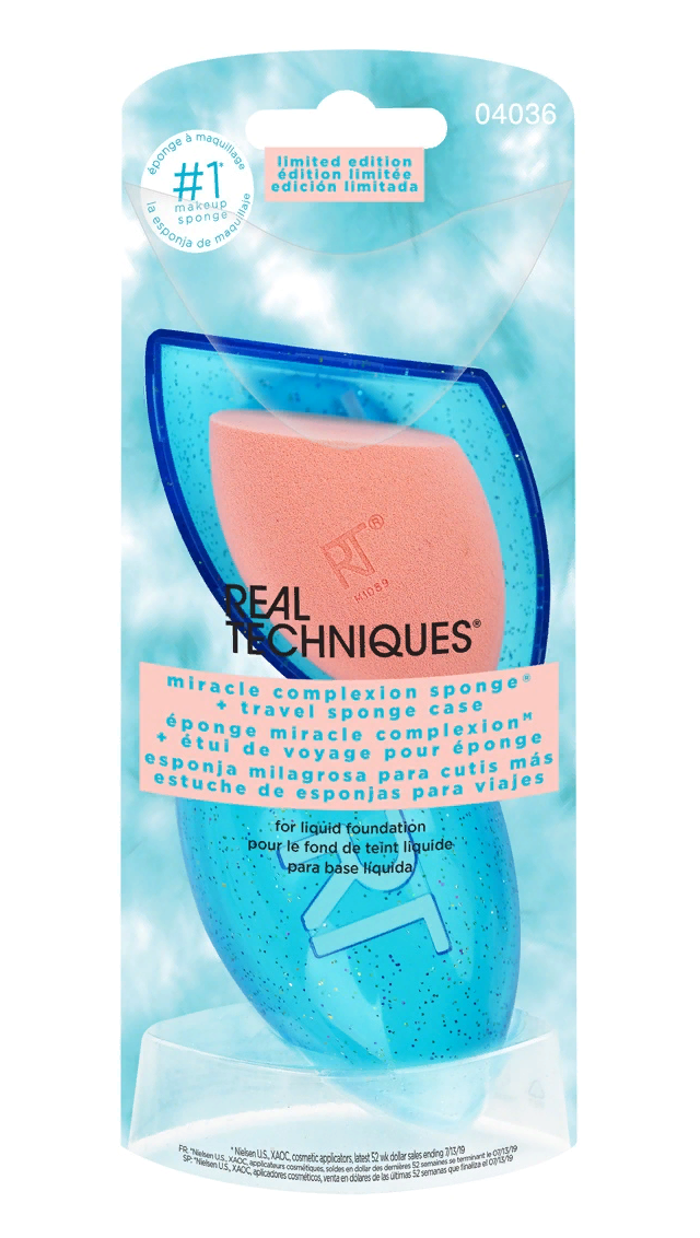 

REAL TECHNIQUES Спонж и футляр для хранения / Miracle complexion sponge + travel case