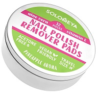Салфетки для снятия лака без ацетона / Nail polish remover pads acetone free 32 шт, SOLOMEYA