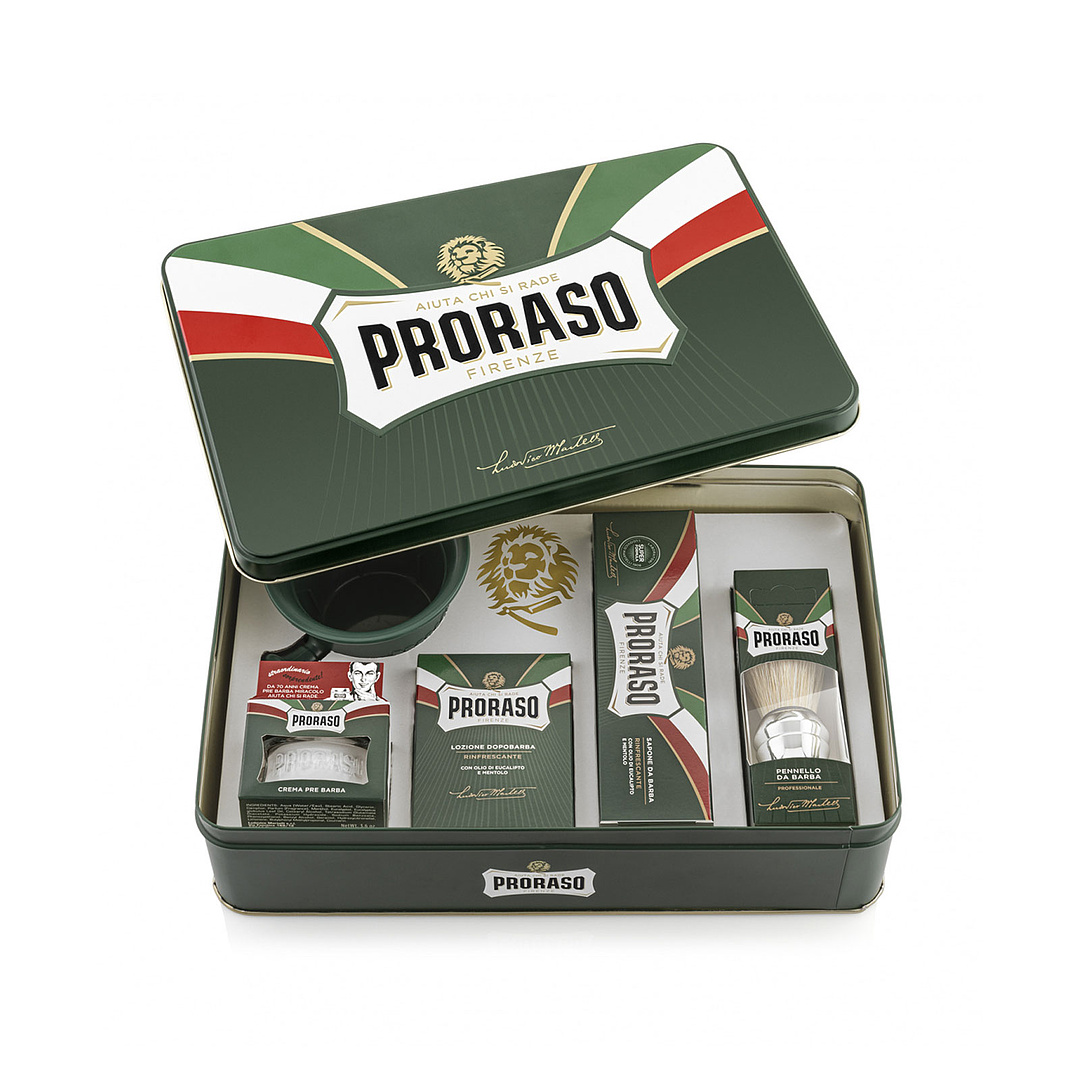 PRORASO Набор классический для бритья (крем 100 мл, крем 150 мл, лосьон 100 мл, помазок+ чаша) PRORASO