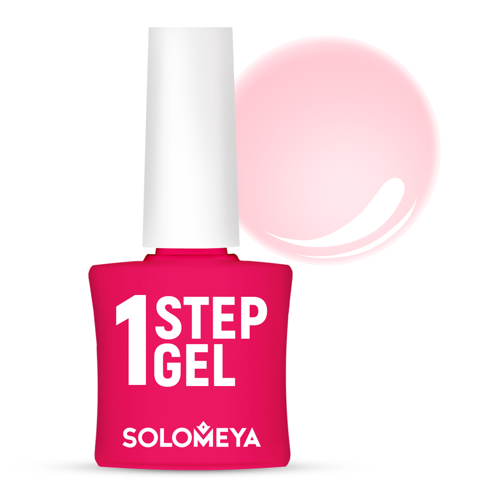 

SOLOMEYA Гель-лак однофазный для ногтей, 4 камелия / One Step Gel Camellia 5 мл, Розовые