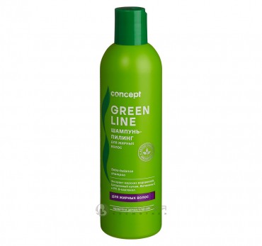 CONCEPT Шампунь-пилинг для жирных волос / GREEN LINE Sebo-balance shampoo 300 мл