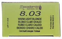 MACADAMIA NATURAL OIL 8.03 краска для волос, светлый теплый блондин / MACADAMIA COLORS 100 мл, фото 4