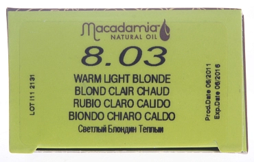 MACADAMIA NATURAL OIL 8.03 краска для волос, светлый теплый блондин / MACADAMIA COLORS 100 мл