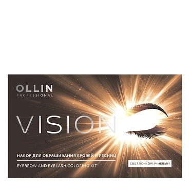 OLLIN PROFESSIONAL Набор для окрашивания бровей и ресниц, светло-коричневый / Ollin Vision 20 мл