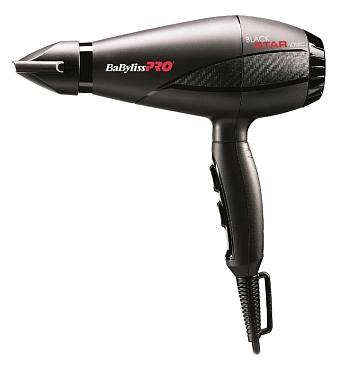 BABYLISS PRO Фен BaByliss Pro BLACK STAR, 2 насадки, 2200Вт