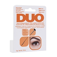 Клей для накладных ресниц с витаминами черный с кистью / Duo Brush On Dark Adhesive 5 г, DUO