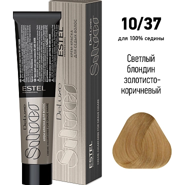 ESTEL PROFESSIONAL 10/37 краска для волос, светлый блондин золотисто-коричневый / DE LUXE SILVER 60 мл