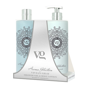 VIVIAN GRAY Набор для тела Амбра и кедр (гель для душа 500 мл + лосьон 500 мл) Vivian Gray Aroma Set Amber & Cedar