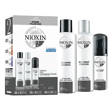 NIOXIN Набор для волос Система 2 (шампунь очищающий 300 мл, кондиционер увлажняющий 300 мл, маска питательная 100 мл)