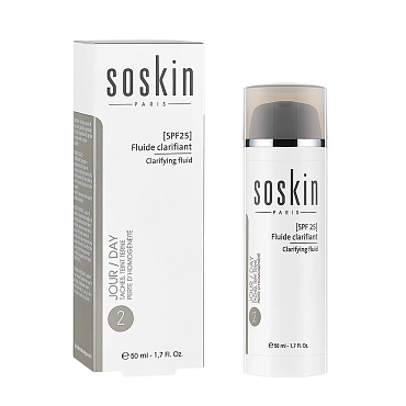 SOSKIN Корректор-флюид для ровного цвета и сияния кожи SPF25 / W+ Clarifying fluid 50 мл