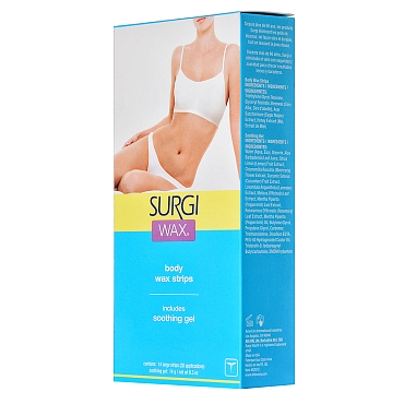 SURGI Набор для удаления волос на теле (полоски с воском + крем) / Honey Body Wax Strips
