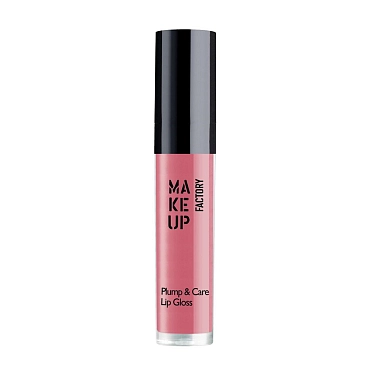 MAKE UP FACTORY Блеск для губ, 26 розовый соблазн / Plump & Care Gloss 4 мл