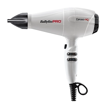 BABYLISS PRO Фен BaByliss Pro Caruso HQ белый, ионизация, 2 насадки 2400 Вт