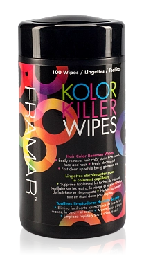 FRAMAR Салфетки влажные для удаления краски с кожи рук, лица и шеи / Kolor Killer Wipes 100 шт