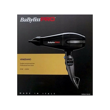 BABYLISS PRO Фен BaByliss Pro Veneziano, ионизация, 2 насадки, 2200Вт