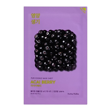HOLIKA HOLIKA Маска тканевая витаминизирующая Пьюр Эссенс, ягоды асаи / Pure Essence Mask Sheet Acai Berry 23 мл