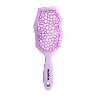 Расческа массажная для сухих и влажных волос с широкими зубьями, сиреневая /  Wide Teeth Air Cushion Brush For Wet&Dry Hair Lilac, SOLOMEYA