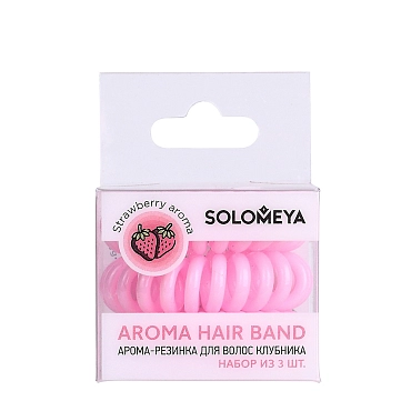 SOLOMEYA Арома-резинка для волос Клубника / Aroma hair band Strawberry, набор 3 шт