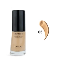 LAYLA COSMETICS Основа тональная увлажняющая, №3 / AQUATOUCH FOUNDATION 30 мл, фото 2