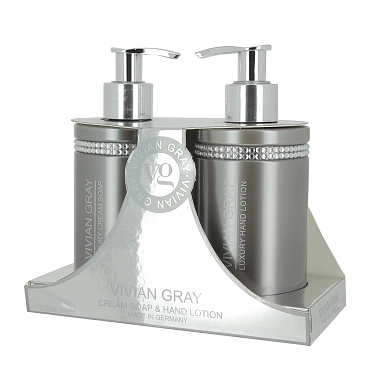 VIVIAN GRAY Набор для рук Серый кристалл (крем-мыло 250 мл + лосьон 250 мл) Vivian Gray Set Grey Crystals