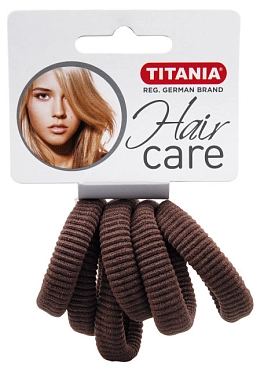 TITANIA Резинки для волос, коричневые 3,5 см 6 шт/уп 7872