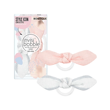 INVISIBOBBLE Резинка для волос с бантиком / BOWTIQUE DUO Nordic Breeze Summer Lemming Go 2 шт