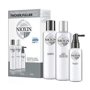 NIOXIN Набор для волос Система 1 (шампунь очищающий 300 мл, кондиционер увлажняющий 300 мл, маска питательная 100 мл)