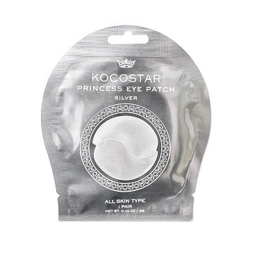 KOCOSTAR Патчи гидрогелевые для глаз Серебряные / Princess Eye Patch Silver Single 2 патча