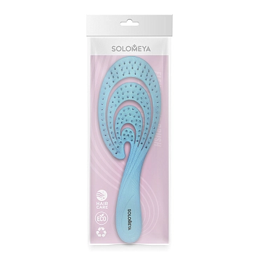 SOLOMEYA Расческа гибкая для волос Голубая волна / Flex bio hair brush Blue Wave