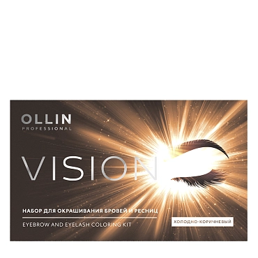 OLLIN PROFESSIONAL Набор для окрашивания бровей и ресниц, холодно-коричневый / Ollin Vision 20 мл