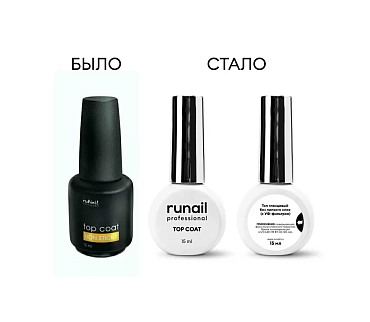 RUNAIL Топ глянцевый без липкого слоя для гель-лака / TopСoat 15 мл