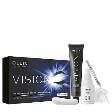 OLLIN PROFESSIONAL Набор для окрашивания бровей и ресниц, иссиня-черный / Ollin Vision 20 мл