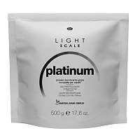 Порошок осветляющий для волос быстродействующий компактный серый / LIGHT SCALE PLATINUM POWDER 500 г, LISAP MILANO