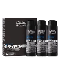 L'OREAL PROFESSIONNEL 6 гель тонирующий Кавер 5 тёмный блондин, для мужчин / HOMME 3*50 мл, фото 2