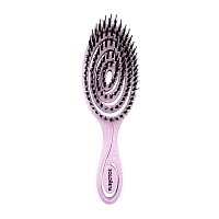 SOLOMEYA Био-расческа подвижная для волос c натуральной щетиной, сиреневая / Detangling Bio Hair Brush With Natural Boar Bristle Lilac, фото 1