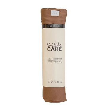 SILK CARE Полотенце шелковое для волос и тела шоколадное 120х60 см / Silk Care